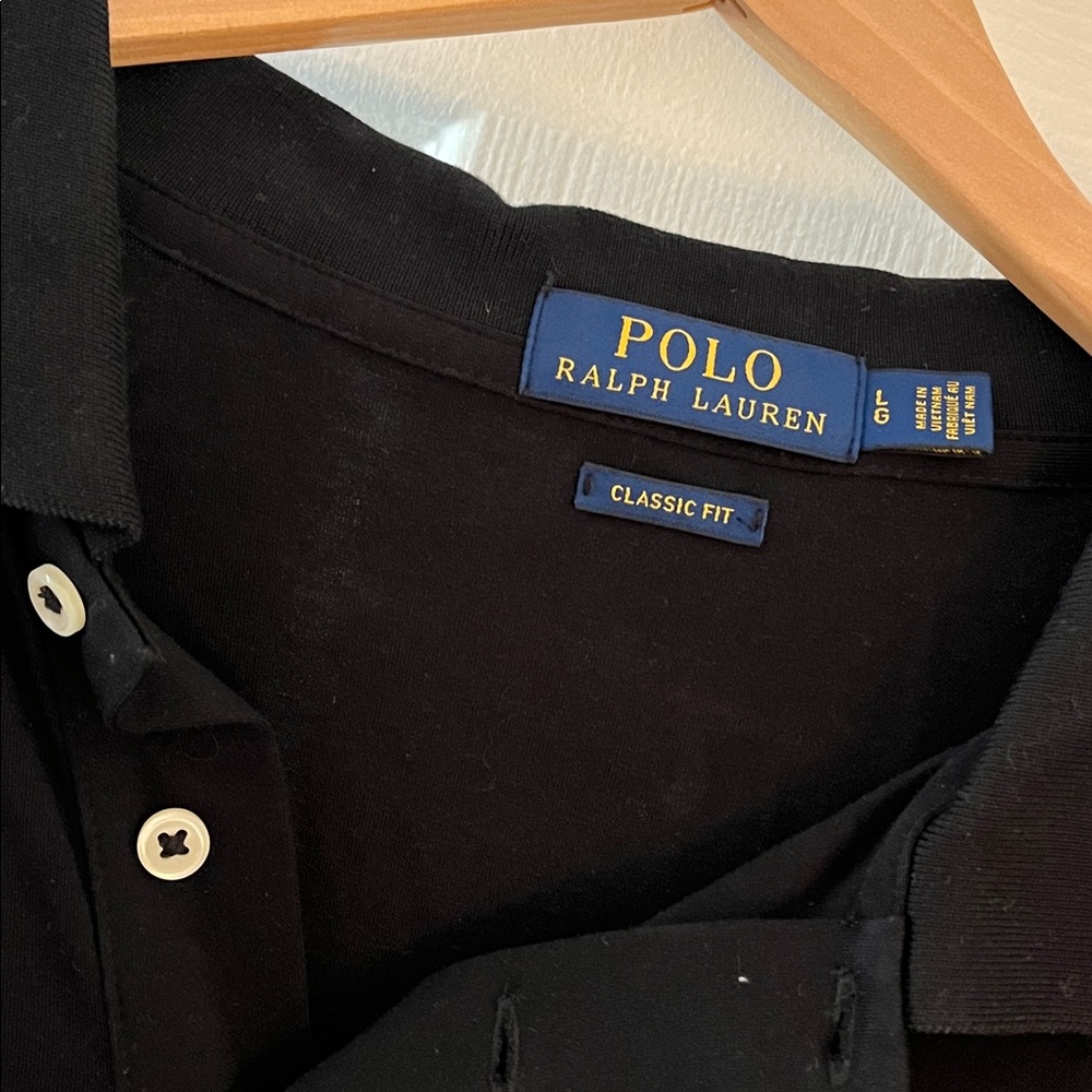 Polo by Ralph Lauren Black Men’s Short-Sleeve Polo with White Pony - Picture 2 of 3